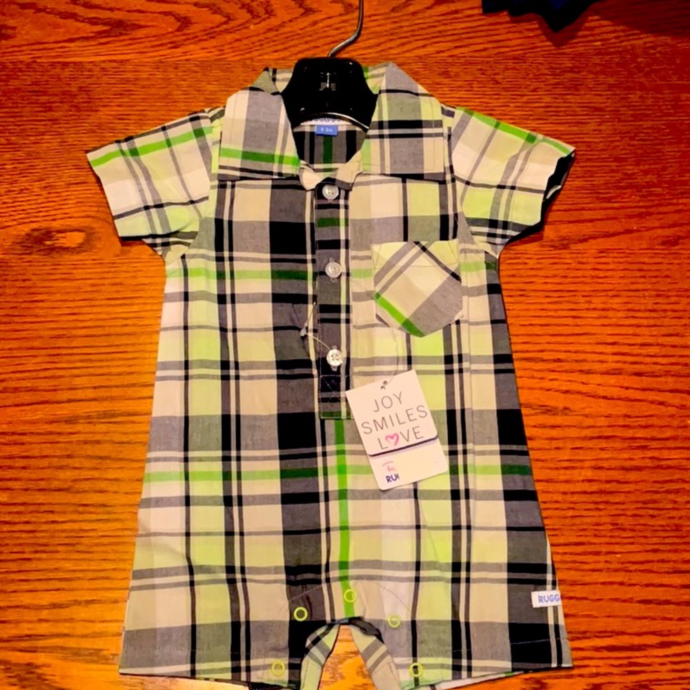 Rugged Butts Reid Plaid Romper New with tags